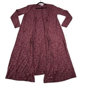 LuLaRoe Women's Long Ribbed Duster Cardigan Size Medium Pockets Casual Colorful